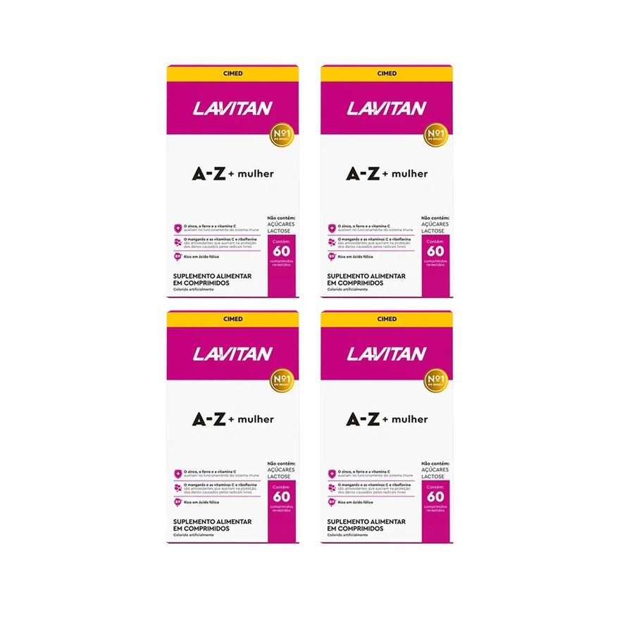 Cimed Kit 4 Lavitan A-Z Mulher Suplemento 60 Cápsulas