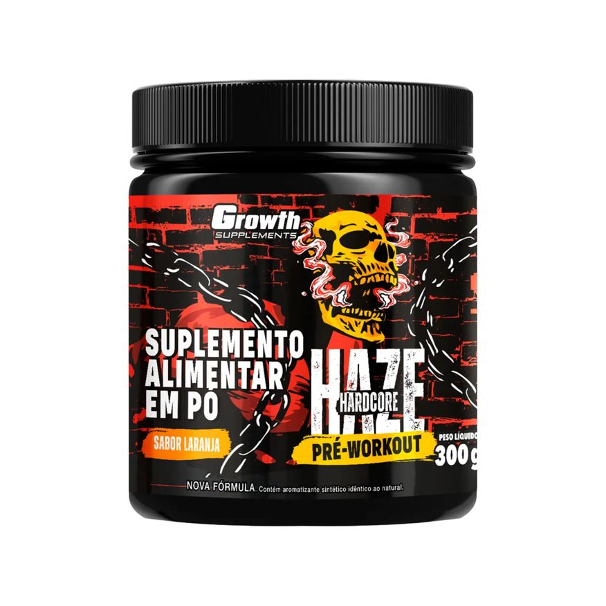 Growth Pré-Treino Haze Hardcore Laranja 300g