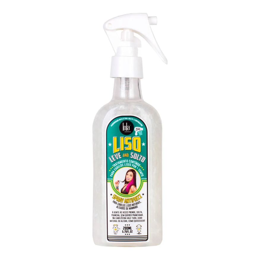 Lola Spray para Cabelo Antifrizz Liso, Leve e Solto Cosmetics com 200ml