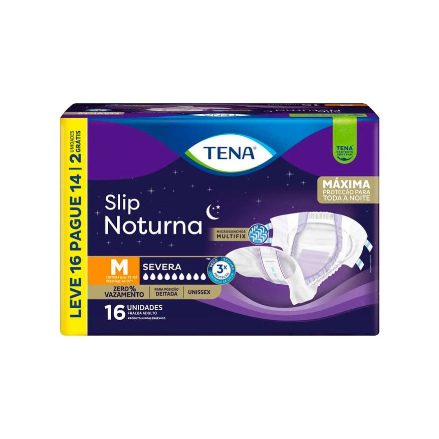Tena Fralda Slip Noturna 16 Tamanho M Severa