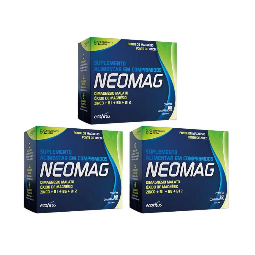 Ecofitus Kit 3 Suplemento Neomag com 60 Comprimidos