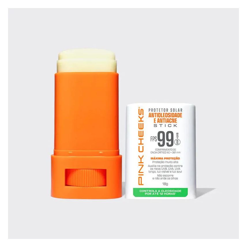 Pink Cheeks Protetor Solar Antioleosidade e Antiacne Clear Stick Fps99 18g