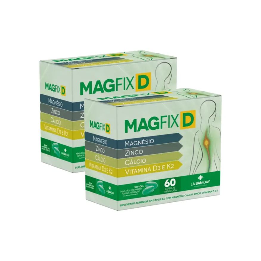La San Day Kit 2 Suplemento Magfix D com 60 Cápsulas - La San-Day