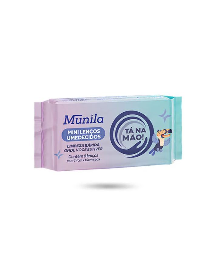 Munila Mini Lenços Umedecidos Tá na Mão! C/8Un