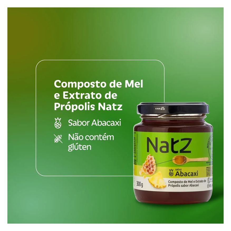 de Composto Mel e Própolis Natz Abacaxi 300g