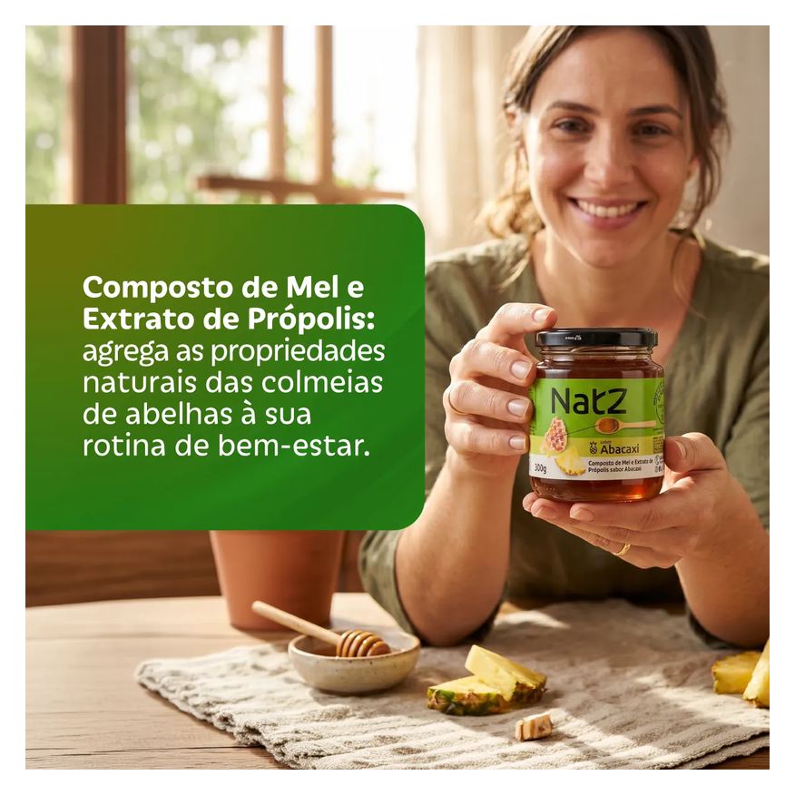 de Composto Mel e Própolis Natz Abacaxi 300g