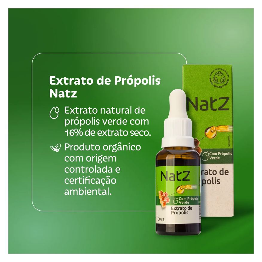 de Extrato Própolis Verde Natz Com Álcool 30ml