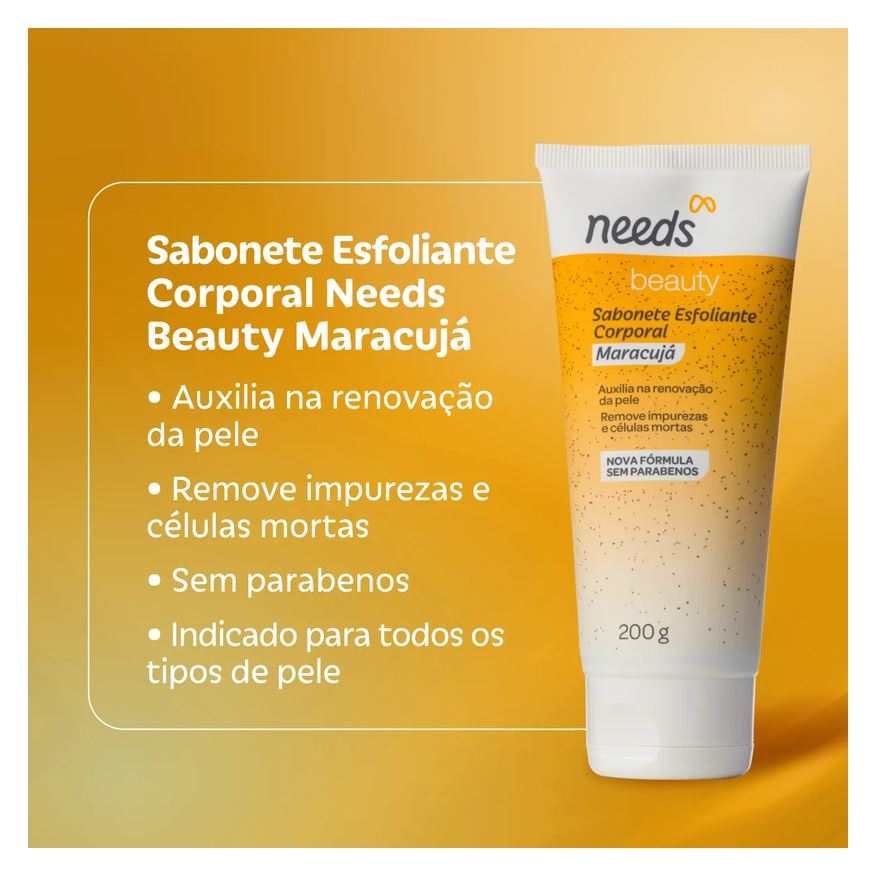 Needs Sabonete Esfoliante Beauty Maracujá 200ml