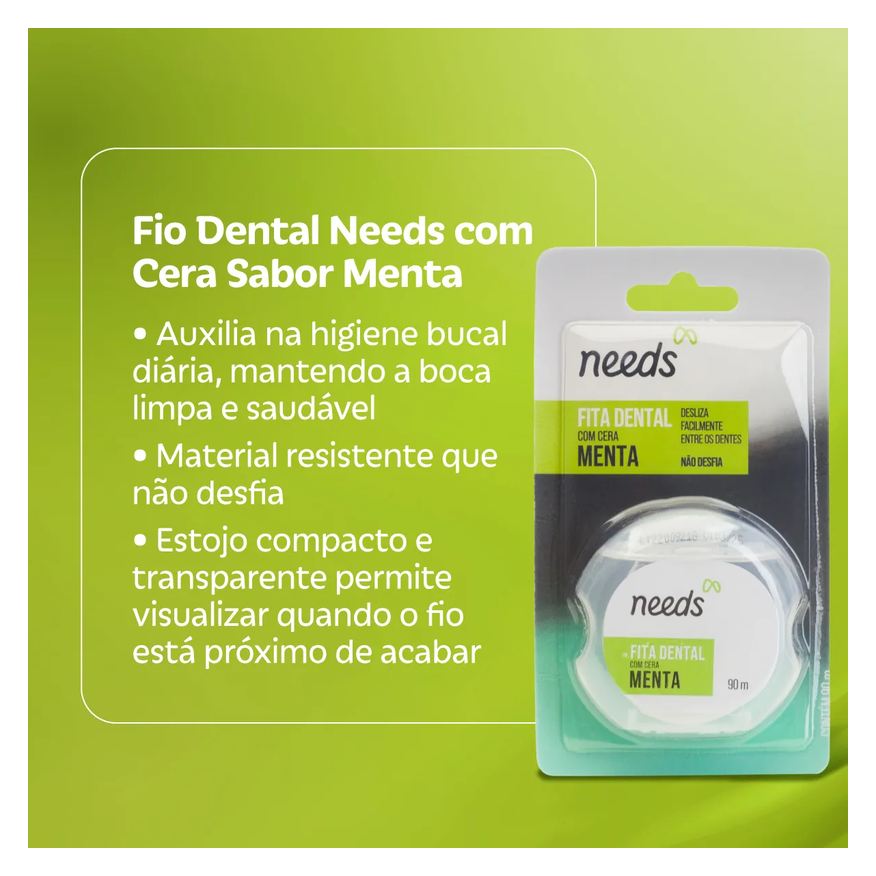 Needs Fita Dental com Cera Menta 90m