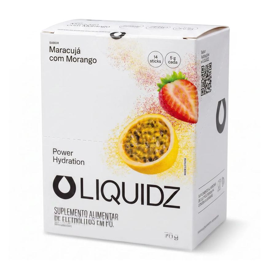 Liquidz Caixa com Eletrolitos em Po 14 Saches Maracuja com Morango 70g