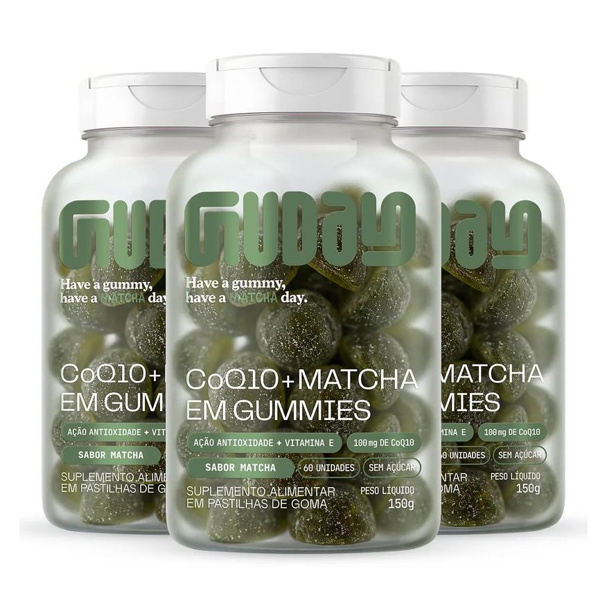 Guday Kit 3 Coenzima Q10 + Matcha em Gummies 60 Gomas