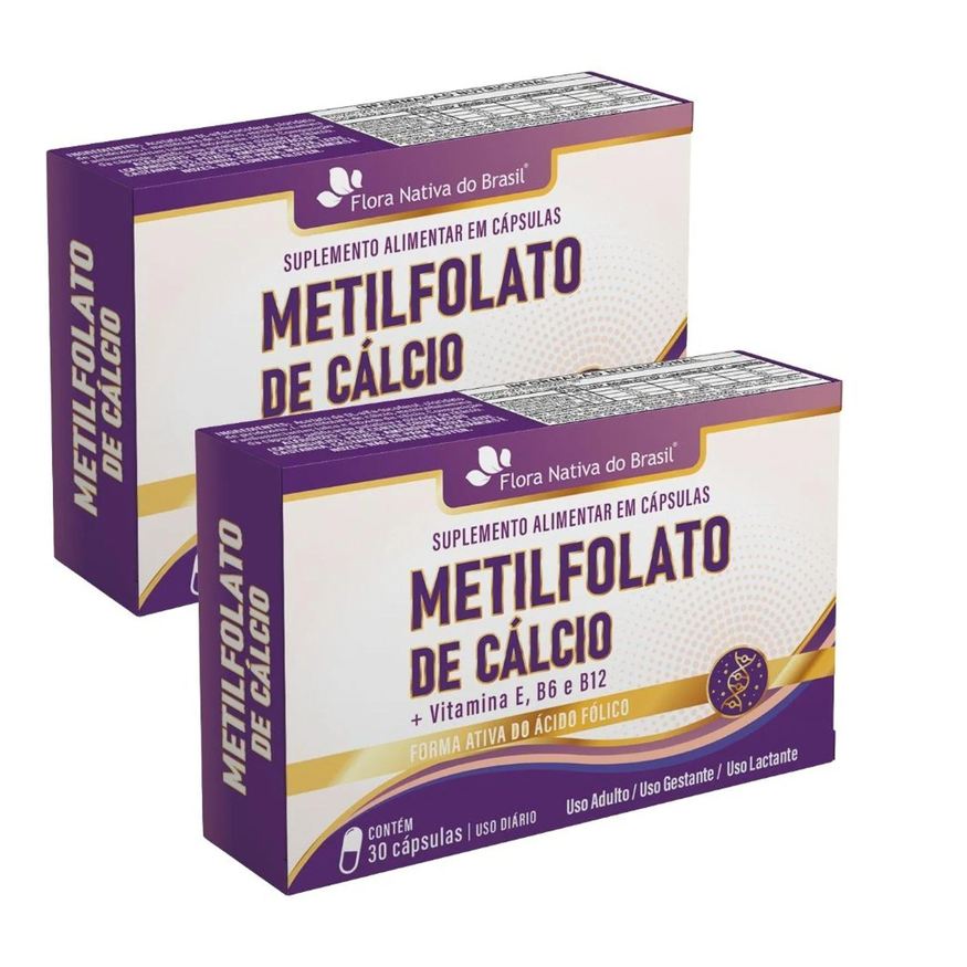 Flora Nativa Do Brasil KIT 2X Metilfolato de Cálcio com Vitaminas 30 Cápsulas - Flora Nativa