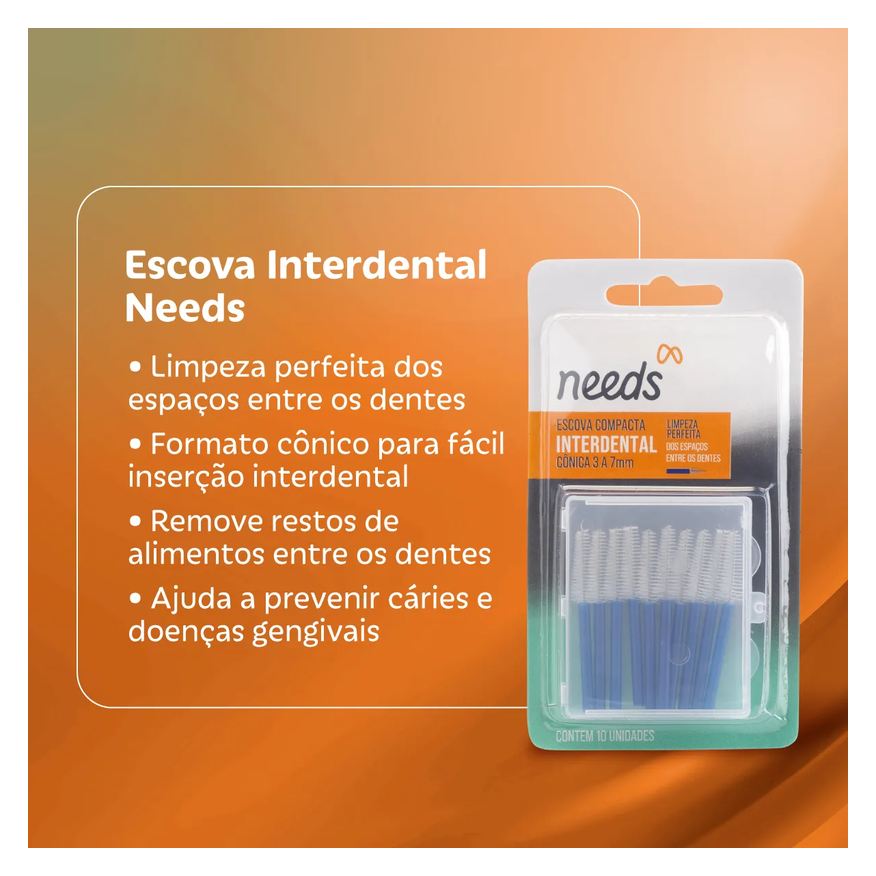 Needs Escova Interdental Cônica 3 a 7mm 10 Unidades