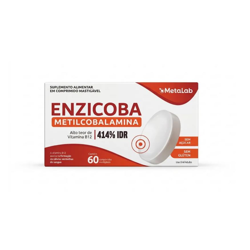 Metalab Enzicoba Vitamina B12 Mecobalamina 9.9 mcg C/60 Comprimidos Mastigável
