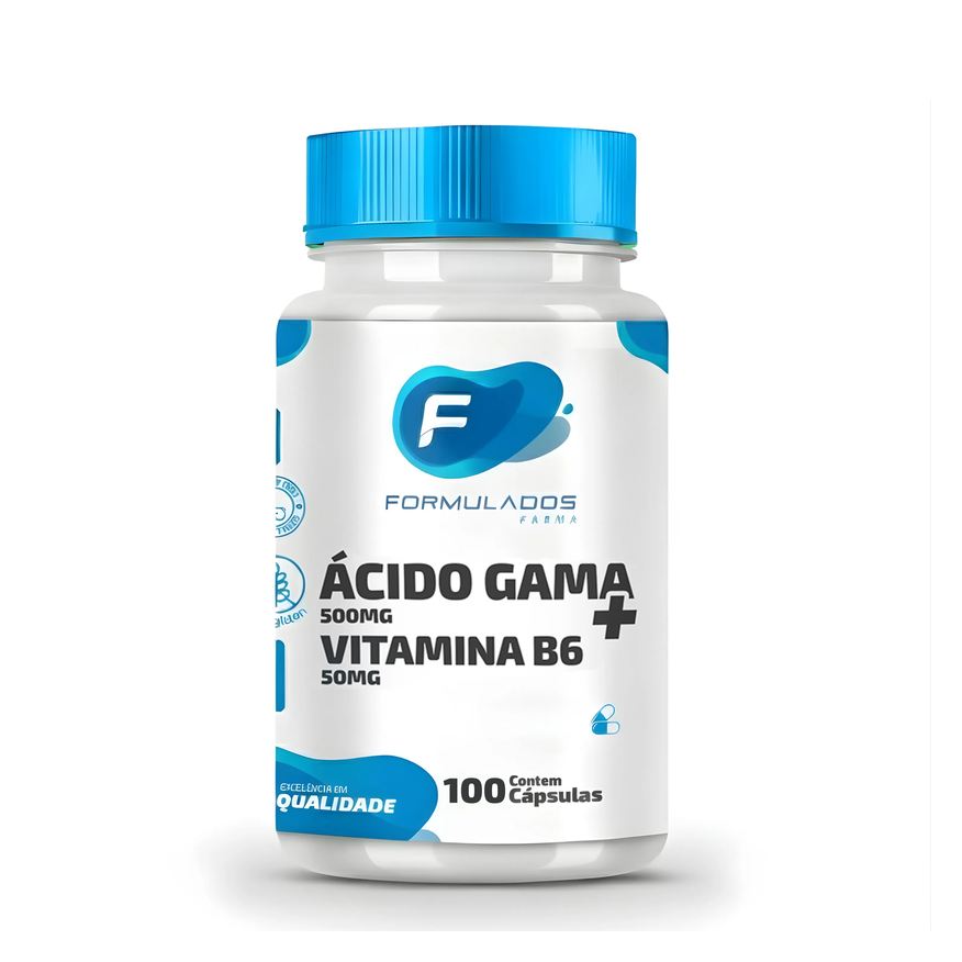 Formulados Farma Ácido Gama 500mg e Vitamina B6 100 cápsulas
