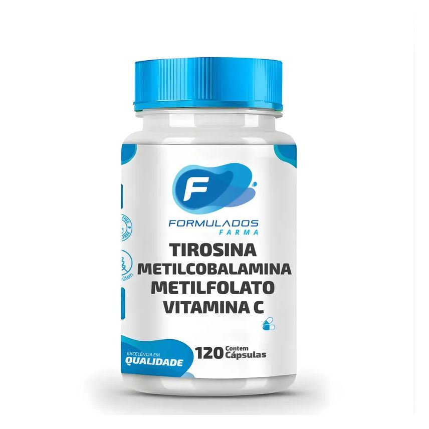 Formulados Farma Tirosina + Metilcobalamina + Metilfolato + Vit C - 120 cápsulas