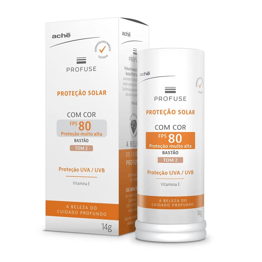 Solar Protetor Facial em Bastão Profuse FPS 80 Tom 2 14g