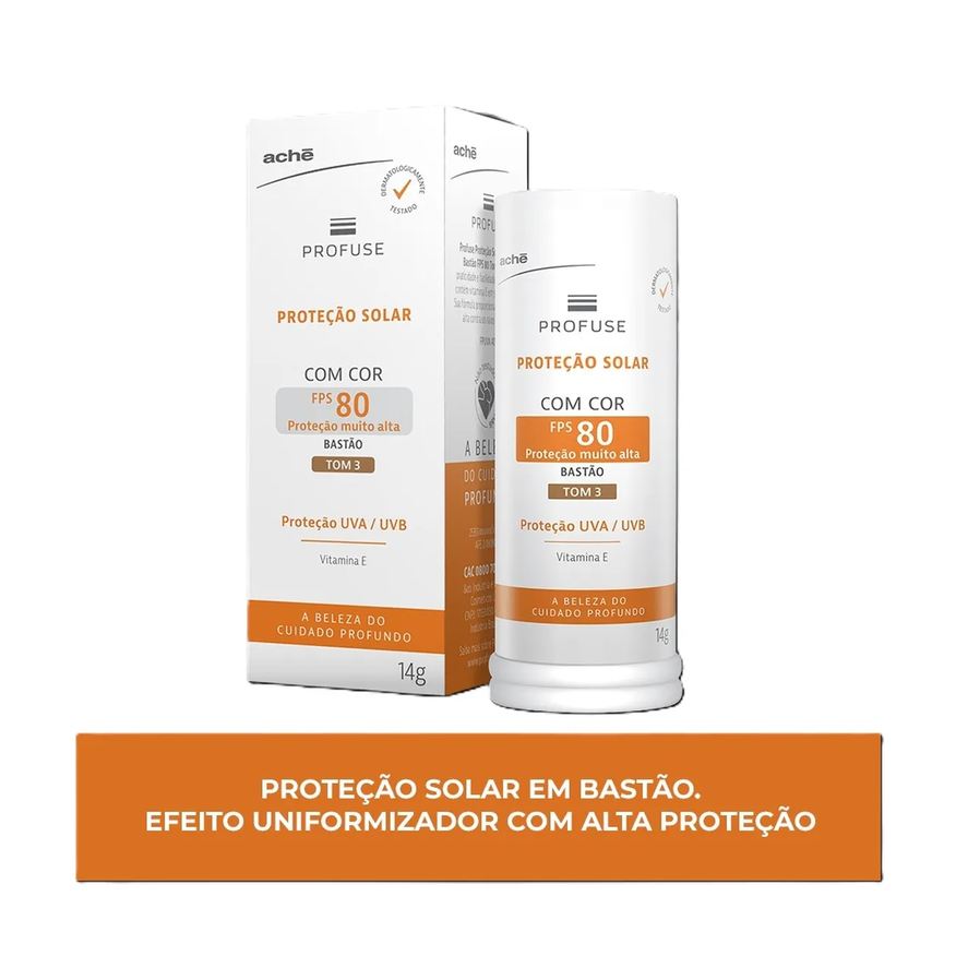 Solar Protetor Facial em Bastão Profuse FPS 80 Tom 3 14g