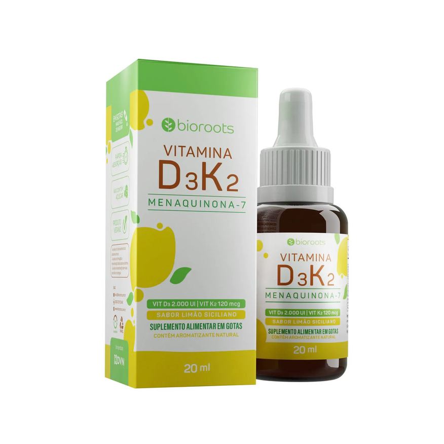 Bioroots Vitamina D3+K2 em Gotas 20ml