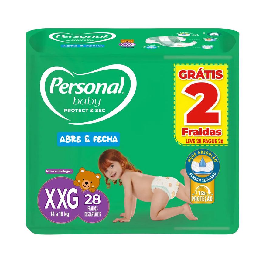 Personal Fralda Baby Protection & Sec XXG 28 unidades