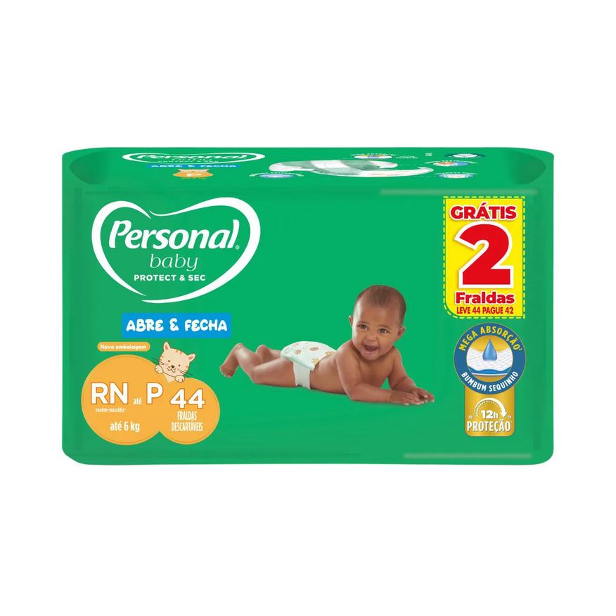 Personal Fralda Baby Protection & Sec P 44 unidades