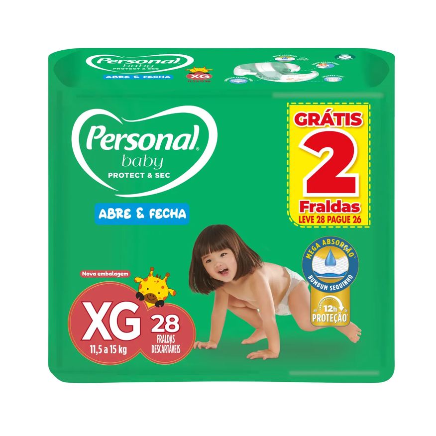 Personal Fralda Baby Protection & Sec XG 28 unidades