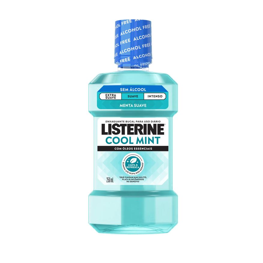 Listerine Enxaguante Bucal Antisséptico Cool Mint Suave Sem Álcool 250ml