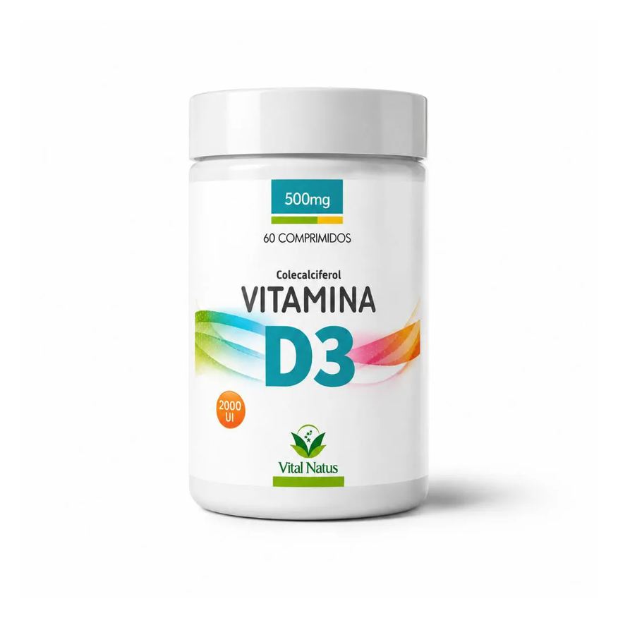 Vital Natus Suplemento Alimentar Vitamina D3 2000 UI 60 Comprimidos Vitamina D Colecalciferol