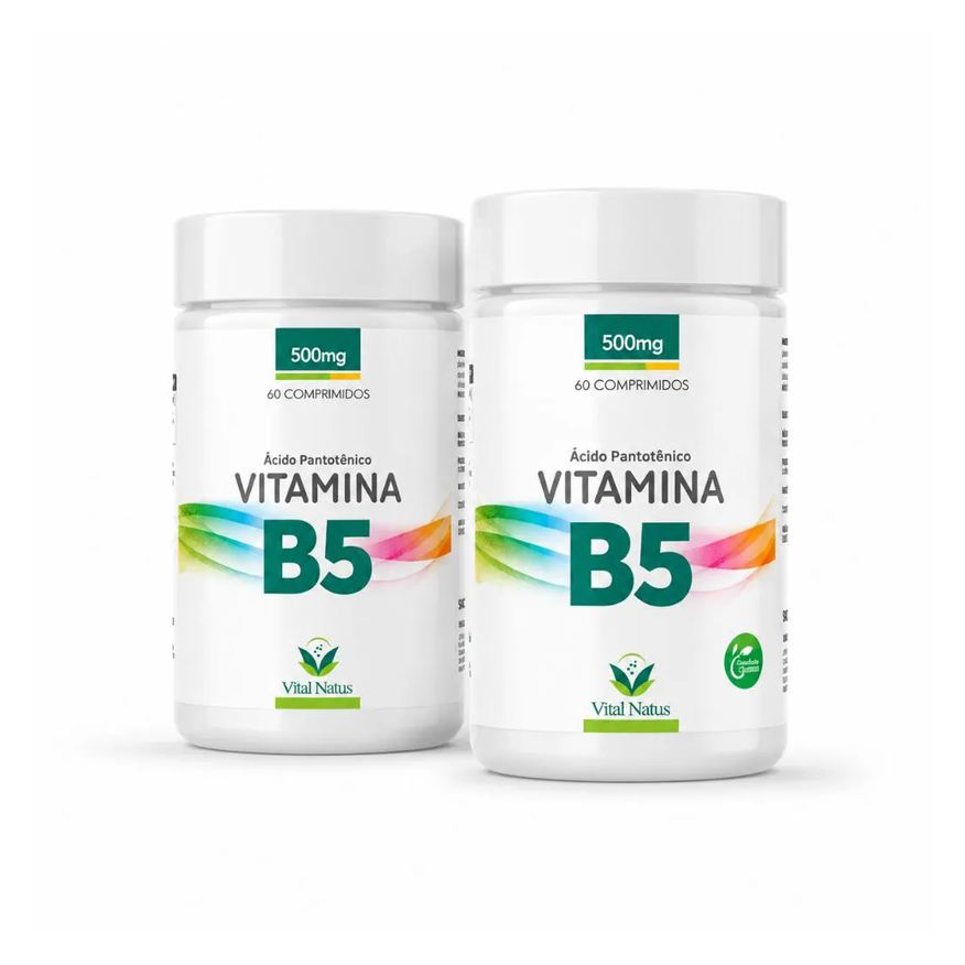 Vital Natus Kit 2 Frascos Vitamina B5 500mg Complexo B 120 Comprimidos