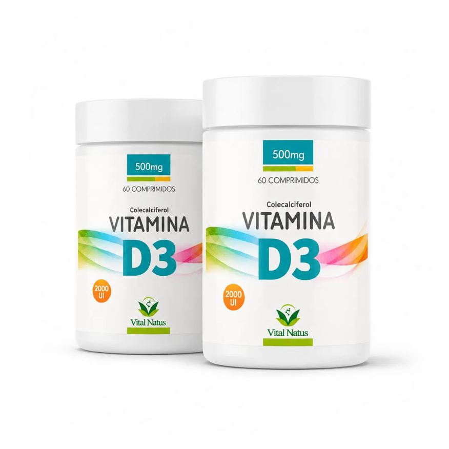 Vital Natus Kit 2 Vitamina D3 2000UI Colecalciferol 120 Comprimidos