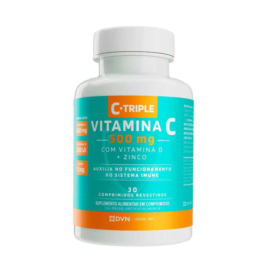 Divina Pharma Vitamina C 500mg+vit D 200ui+zinco 5mg 30 comprimidos C-triple