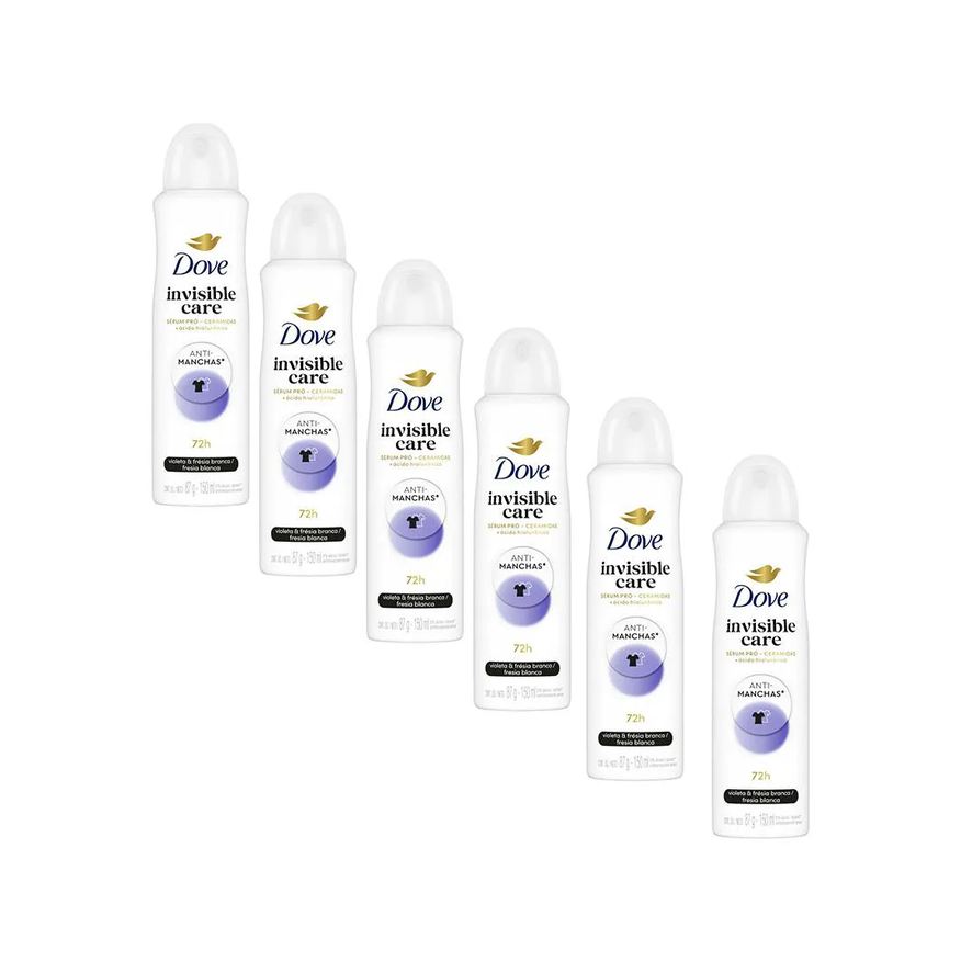 Dove Kit 6 Desodorantes Antitranspirante Aerossol Invisible Care 150ml