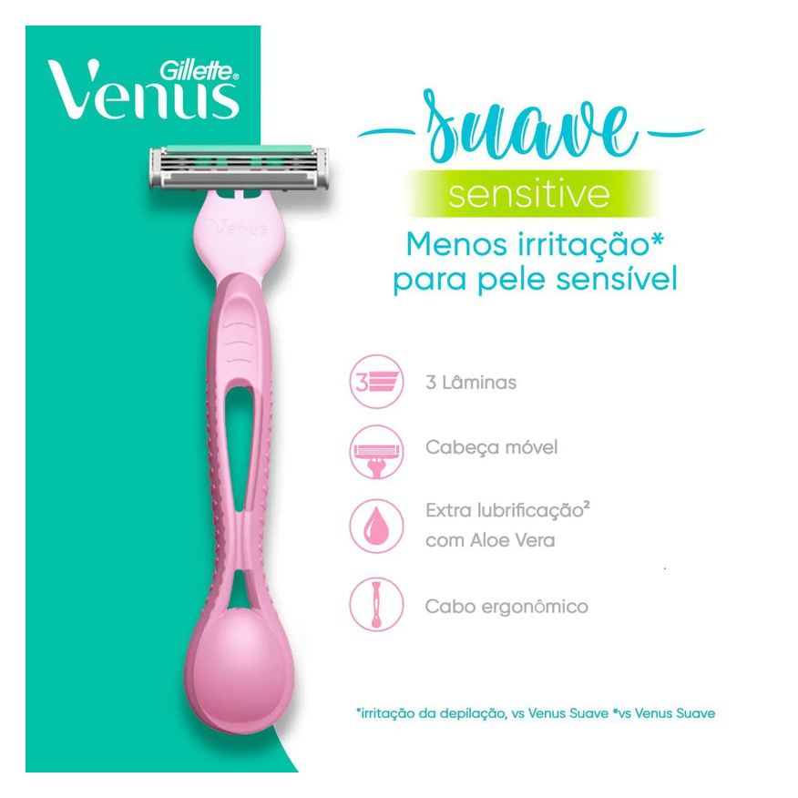 Gillette Kit Depilador Descartável Venus Suave 4 unidades + Vênus Íntima 2 unidades