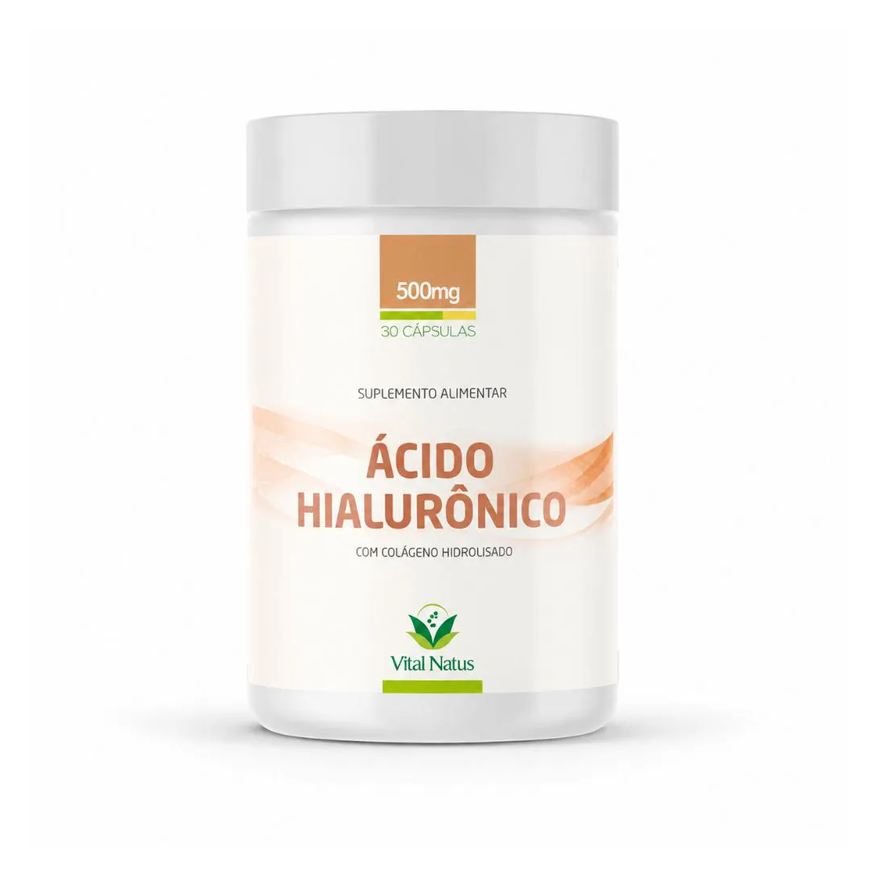 Vital Natus Suplemento Alimentar Ácido Hialurônico + Colágeno Hidrolisado 30 Cápsulas 500mg
