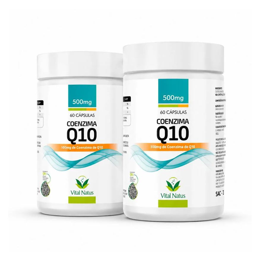 Vital Natus Kit 2 Coenzima Q10 500mg 120 Cápsulas Ubiquinona + Vitamina E