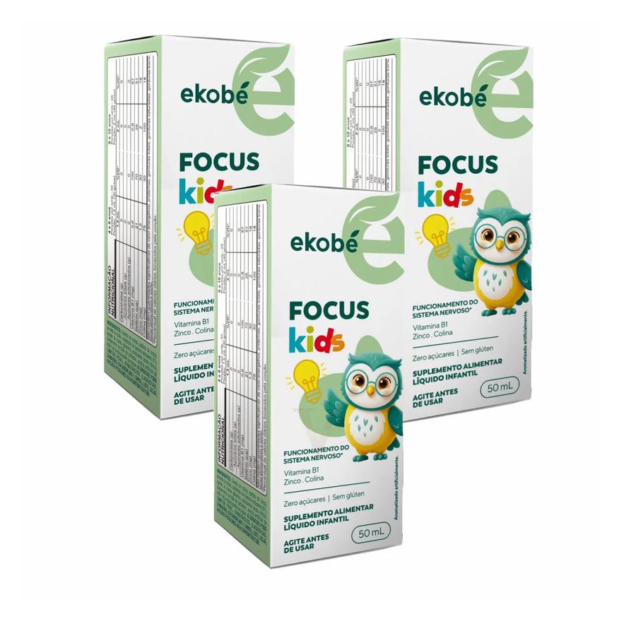 Ekobé 3x Focus Kids para Memória e Déficit de Atenção 50ml