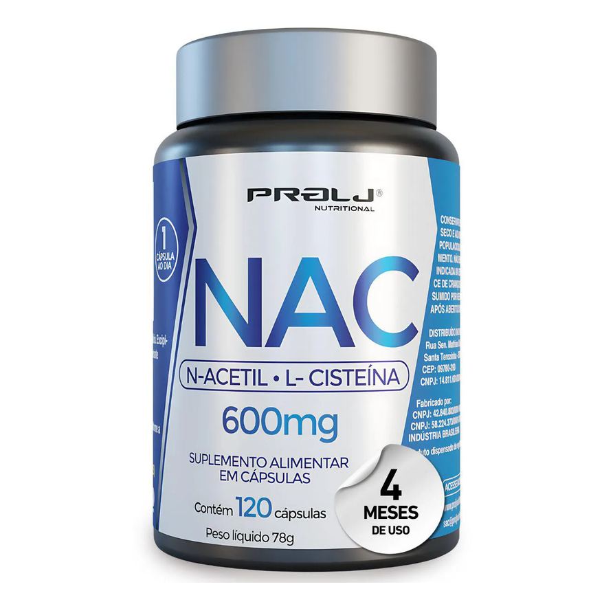 Prolj Nac 600mg 120 cápsulas | N-Acetilcisteína Nutritional