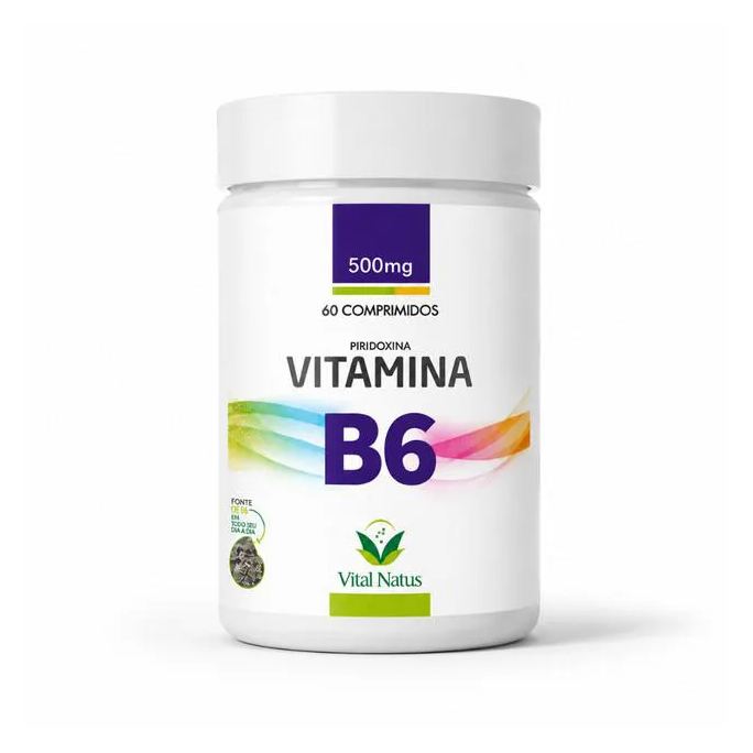 Vital Natus Kit 5 Vitamina B6 500mg Piridoxina 300 Comprimidos Suplemento Alimentar