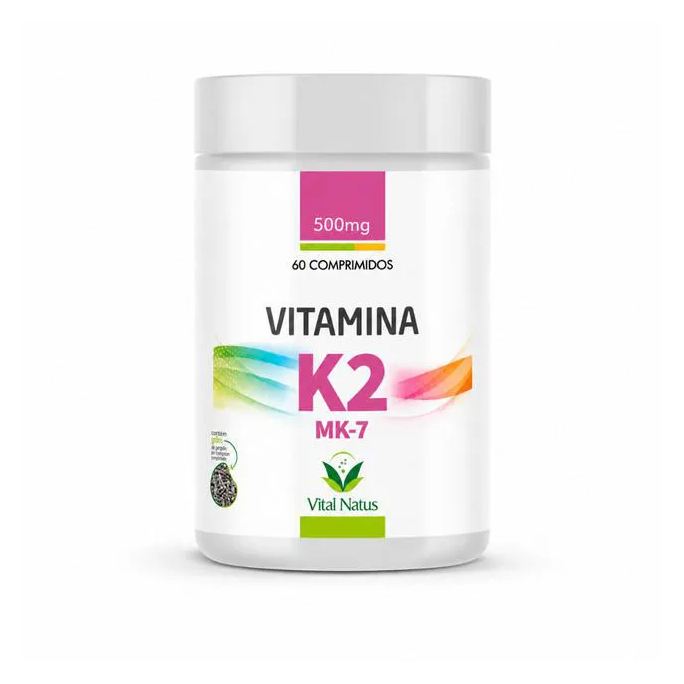 Vital Natus Vitamina K2 MK7 149mcg 60 Comprimidos Menaquinona Suplemento Alimentar