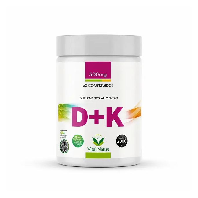 Vital Natus Vitamina D + K (Menaquinona)- 60 Comprimidos