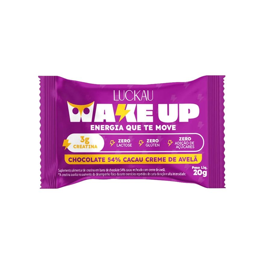 Luckau Bombom Wake Up Chocolate 54% Cacau com Creatina 3g 20g