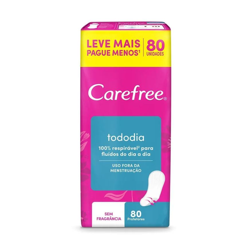 Diário Protetor Carefree Todo Dia Sem Perfume Leve 80 Pague 60
