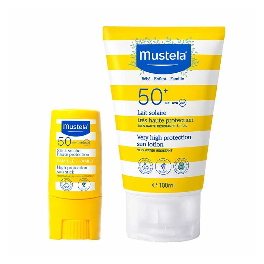 Mustela Solaire Haute Protection Kit – Protetor Solar Infantil Fps50+ + Protetor Solar Fps50