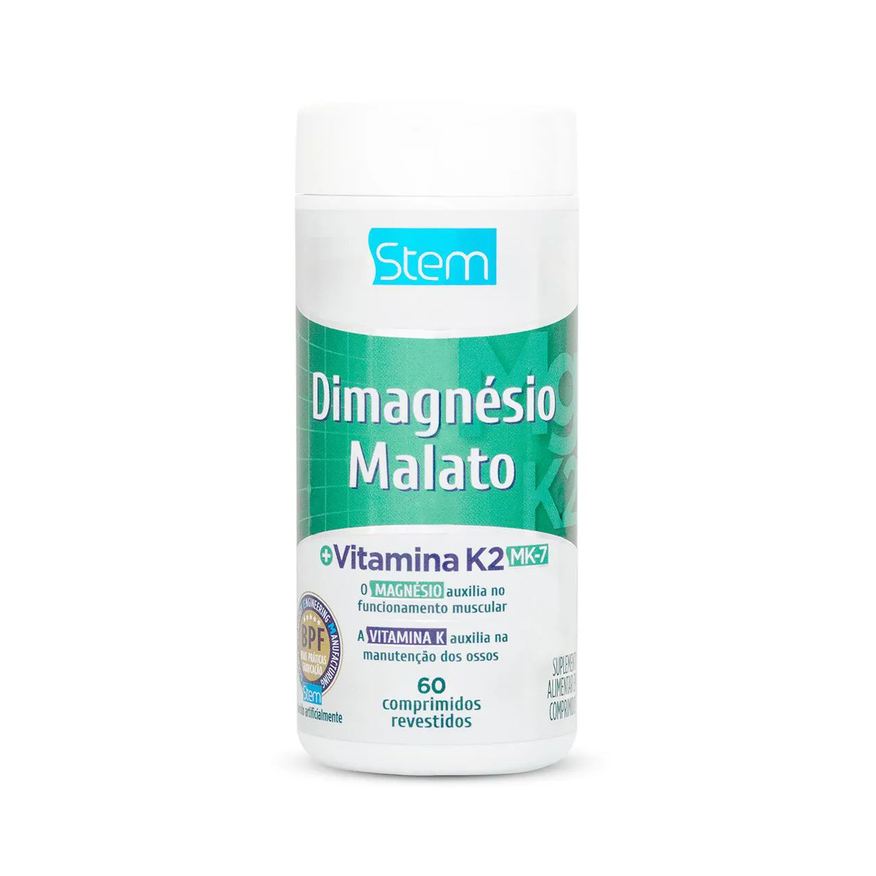 Vitamínico Suplemento Magnésio Dimalato + Vitamina K2 MK-7 Stem 60 Comprimidos
