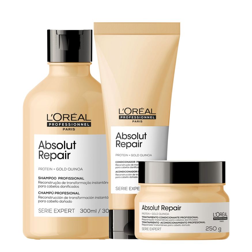 L’Oréal Kit Professionnel Serie Expert Absolut Repair Gold Quinoa + Protein Trio (3 Produtos)