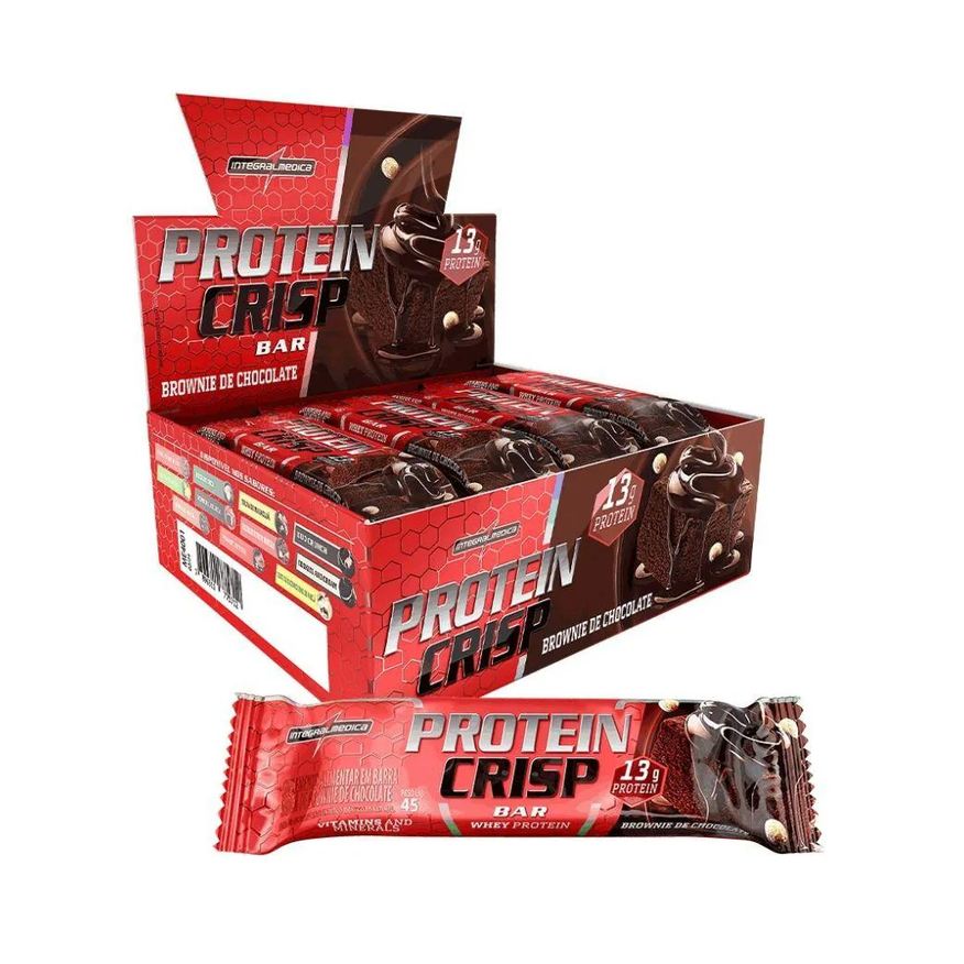 Bar Crisp Caixa 12 Unidades (540g) – Sabor: Brownie de Chocolate