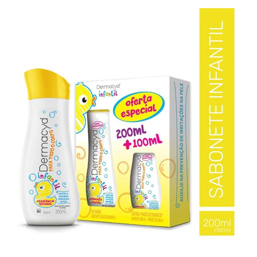Dermacyd Kit Infantil Sabonete Líquido 200ml + Frasco 100ml