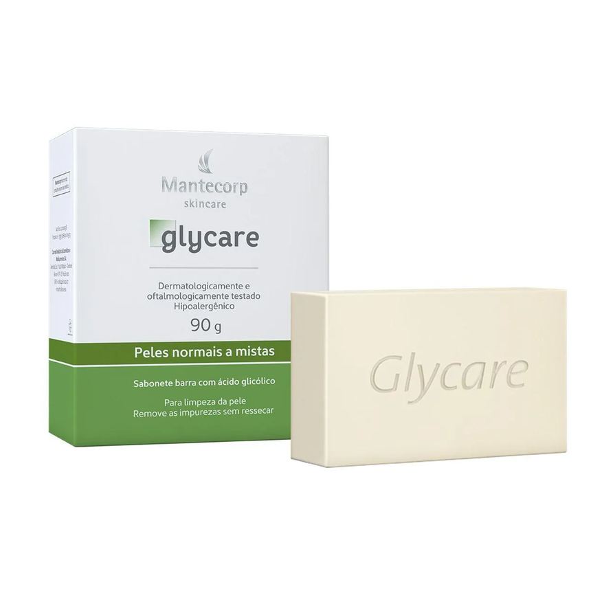 Glycare Sabonete Facial em Barra Mantecorp Peles Normais a Mistas com 90g