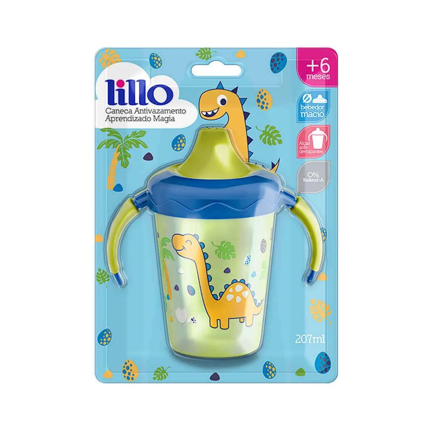 Lillo Caneca Infantil Antivazamento Aprendizado Magia Dinossauros
