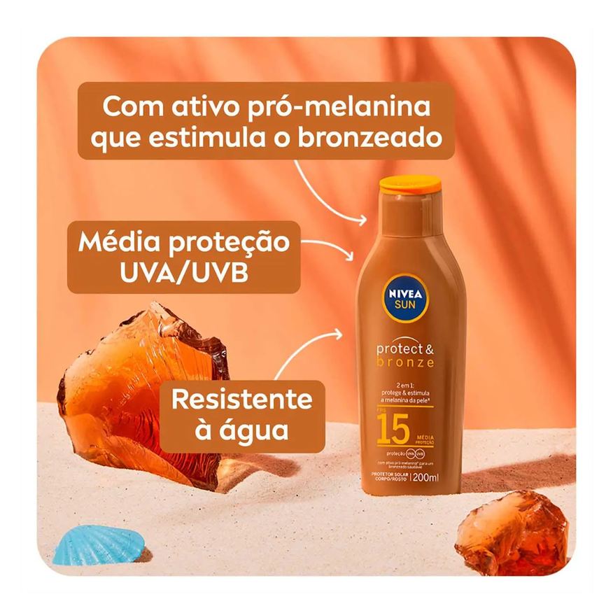 Nivea Protetor Solar FPS15 Sun Protect & Bronze 200ml